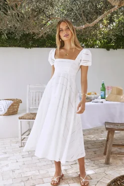 Vacation Dresses|Brunch Dresses>Hello Molly Honeysuckle Haven Maxi Dress White