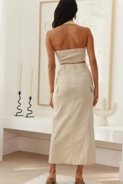 Cropped>Hello Molly Hoping For Something Crop Top Beige