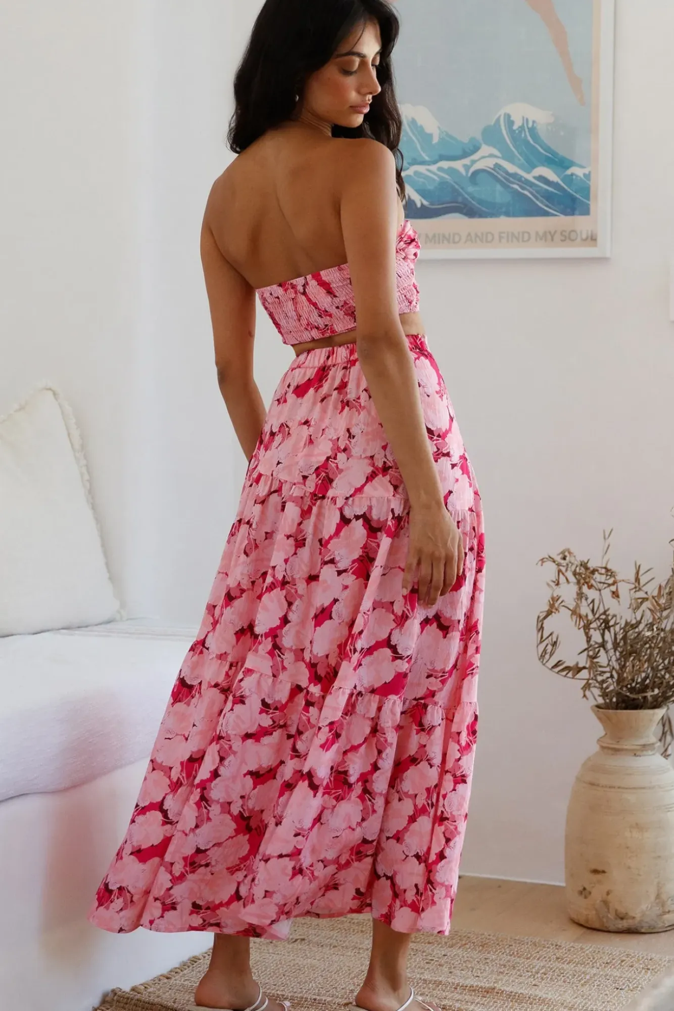 Skirts|Skirt And Top Sets>Hello Molly Horizon Waves Maxi Skirt Pink