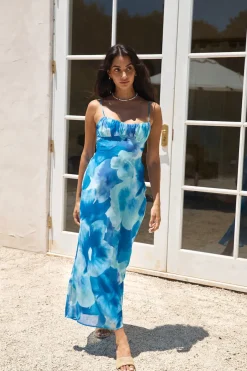 Cocktail Dresses|Brunch Dresses>Hello Molly Hues Of Night Maxi Dress Blue