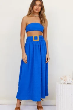 Cropped>Hello Molly Hundred Years Crop Top Blue