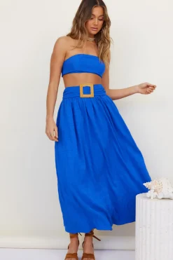 Cropped>Hello Molly Hundred Years Crop Top Blue