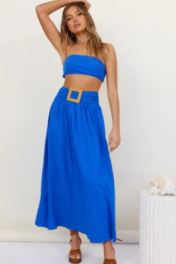 Cropped>Hello Molly Hundred Years Crop Top Blue
