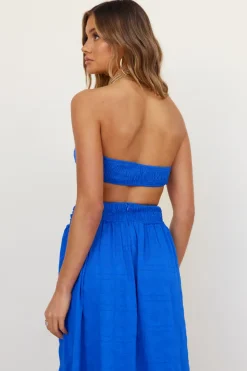 Cropped>Hello Molly Hundred Years Crop Top Blue