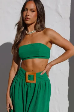 Cropped>Hello Molly Hundred Years Crop Top Green
