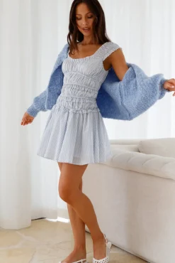 Cardigans|Cropped>Hello Molly Ice Queen Knit Cardigan Blue