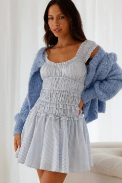 Cardigans|Cropped>Hello Molly Ice Queen Knit Cardigan Blue