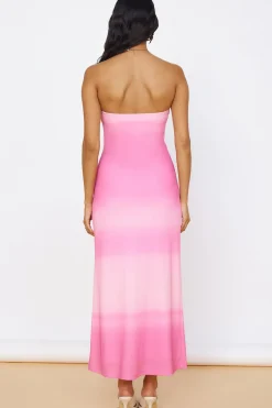 Brunch Dresses|Strapless Dresses>Hello Molly Infinite Light Midi Dress Pink