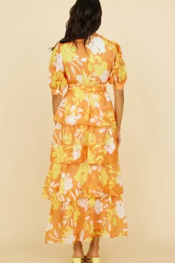 Vacation Dresses|Brunch Dresses>Hello Molly Inflorescence Maxi Dress Yellow