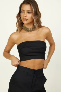 Cropped>Hello Molly In Hindsight Crop Top Black