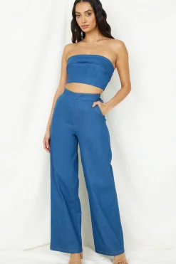 Cropped>Hello Molly In Hindsight Crop Top Denim