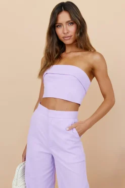 Cropped>Hello Molly In Hindsight Crop Top Purple