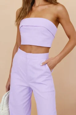 Cropped>Hello Molly In Hindsight Crop Top Purple