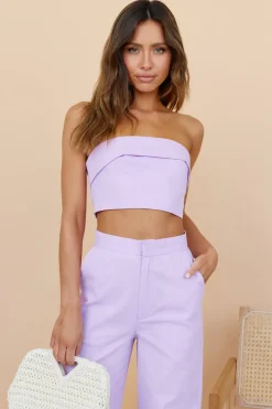 Cropped>Hello Molly In Hindsight Crop Top Purple
