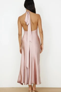Wedding Guest Dresses|Formal Dresses>Hello Molly In My Feelings Satin Maxi Dress Blush