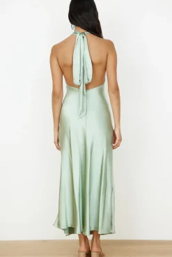 Wedding Guest Dresses|Formal Dresses>Hello Molly In My Feelings Satin Maxi Dress Sage