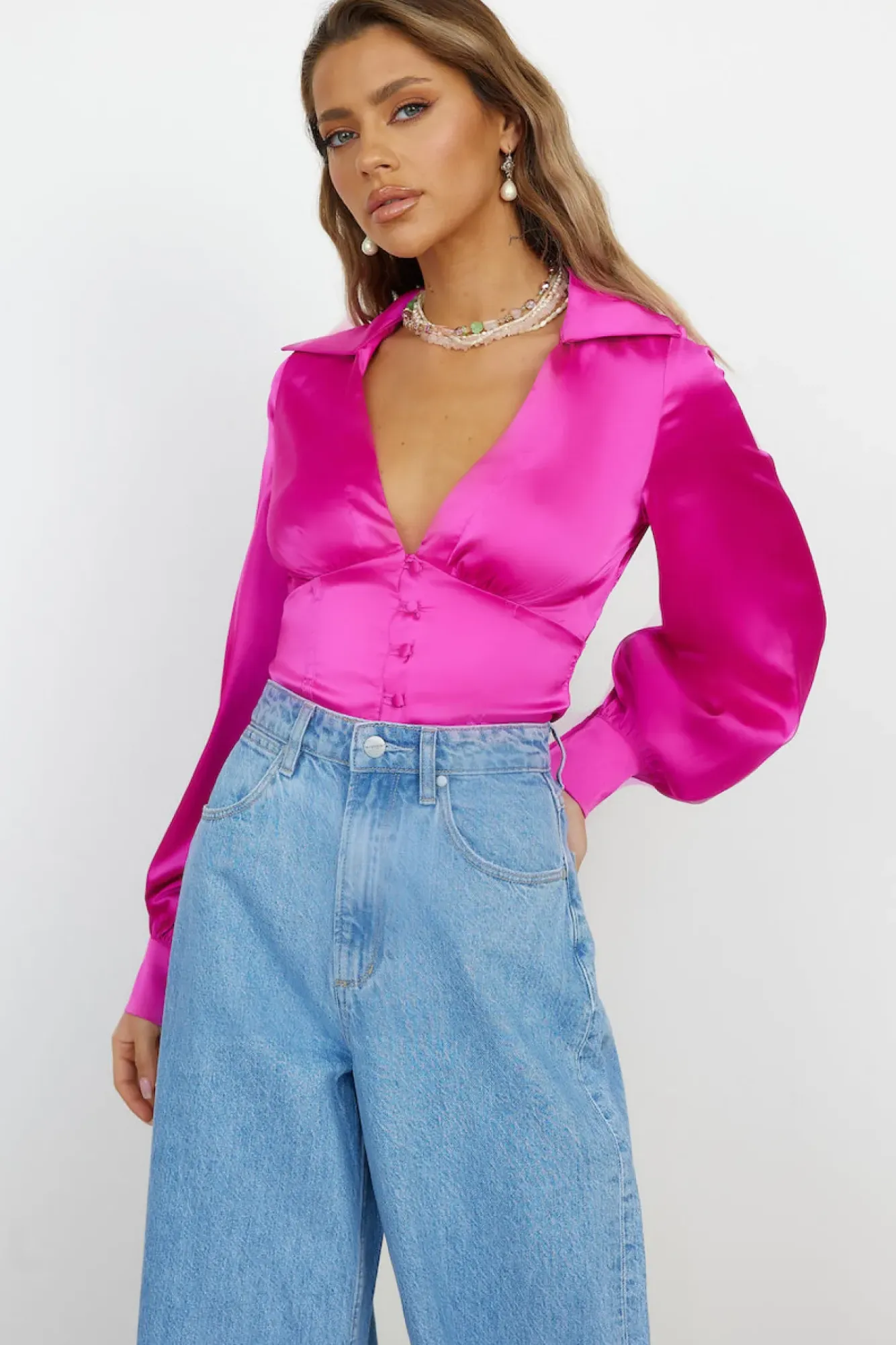 Shirts|Long Sleeve>Hello Molly Inspire Shirt Pink