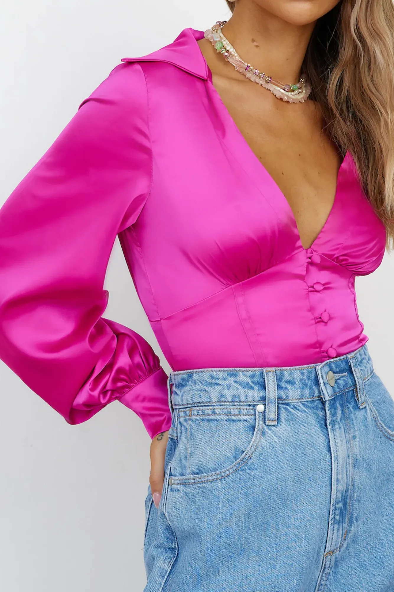 Shirts|Long Sleeve>Hello Molly Inspire Shirt Pink