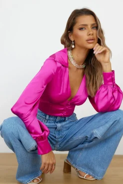 Shirts|Long Sleeve>Hello Molly Inspire Shirt Pink