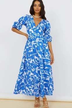 Vacation Dresses|Spring Break Dresses>Hello Molly In The Cosmos Maxi Dress Blue