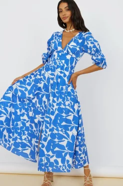 Vacation Dresses|Spring Break Dresses>Hello Molly In The Cosmos Maxi Dress Blue