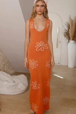 Vacation Dresses|Spring Break Dresses>Hello Molly In the Summertime Maxi Dress Orange