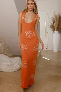 Vacation Dresses|Spring Break Dresses>Hello Molly In the Summertime Maxi Dress Orange
