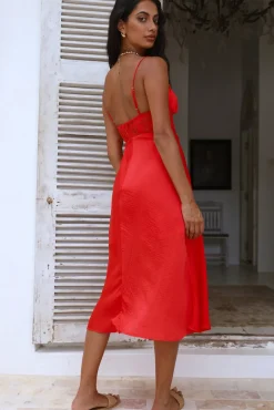 Date Night Dresses|Summer Dresses>Hello Molly In This Lifetime Midi Dress Red