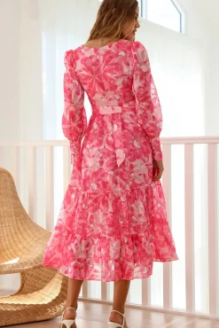 Vacation Dresses|Floral Dresses>Hello Molly Into Heaven Maxi Dress Pink