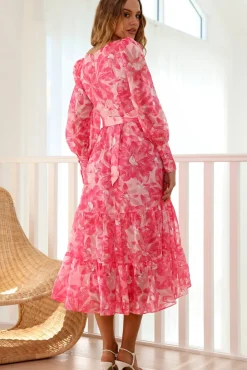 Vacation Dresses|Floral Dresses>Hello Molly Into Heaven Maxi Dress Pink