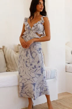 Cocktail Dresses|Brunch Dresses>Hello Molly In Wonderland Maxi Dress Blue