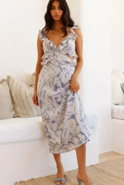 Cocktail Dresses|Brunch Dresses>Hello Molly In Wonderland Maxi Dress Blue