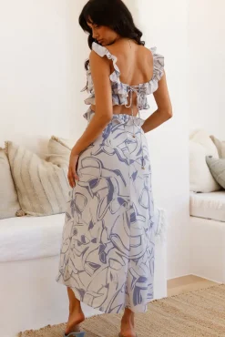 Cocktail Dresses|Brunch Dresses>Hello Molly In Wonderland Maxi Dress Blue
