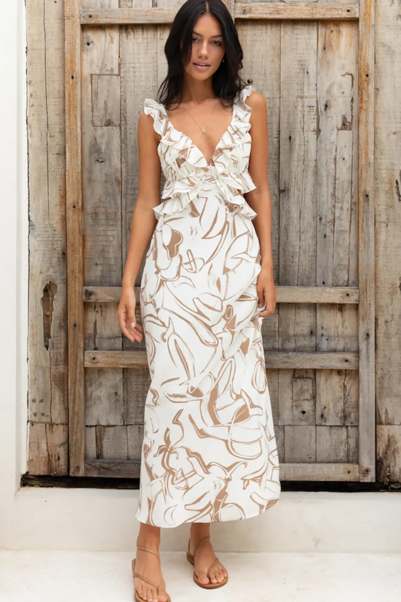 Wedding Guest Dresses|Formal Dresses>Hello Molly In Wonderland Maxi Dress Brown