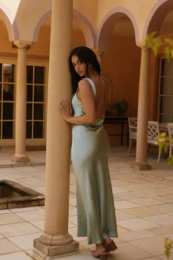 Wedding Guest Dresses|Cocktail Dresses>Hello Molly Isabel Carmona Midi Dress Sage Green
