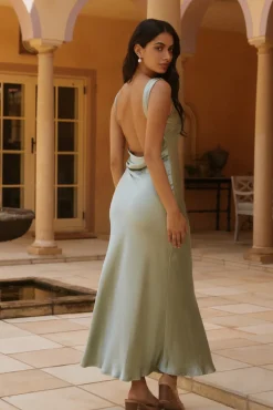 Wedding Guest Dresses|Cocktail Dresses>Hello Molly Isabel Carmona Midi Dress Sage Green