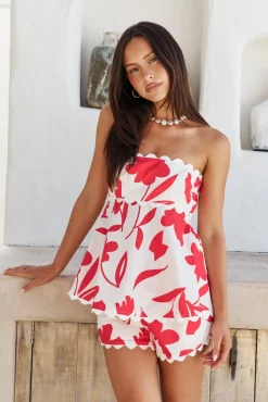 Two-Piece Shorts Set>Hello Molly Isla Bloom Set Red