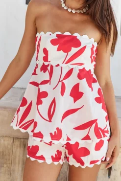 Two-Piece Shorts Set>Hello Molly Isla Bloom Set Red