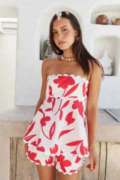 Two-Piece Shorts Set>Hello Molly Isla Bloom Set Red