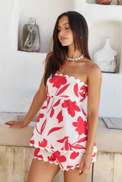 Two-Piece Shorts Set>Hello Molly Isla Bloom Set Red
