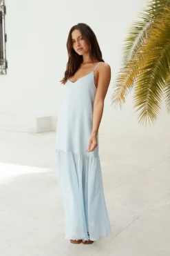 Vacation Dresses|Flowy Dresses>Hello Molly Island Rhythm Maxi Dress Blue