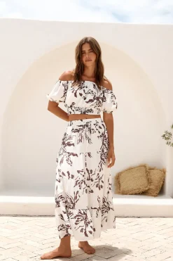 Skirts|Skirt And Top Sets>Hello Molly Island Whisper Maxi Skirt Brown
