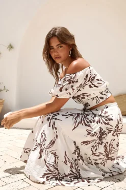 Skirts|Skirt And Top Sets>Hello Molly Island Whisper Maxi Skirt Brown