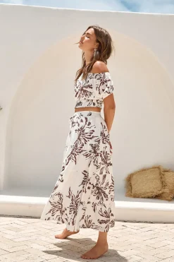 Skirts|Skirt And Top Sets>Hello Molly Island Whisper Maxi Skirt Brown