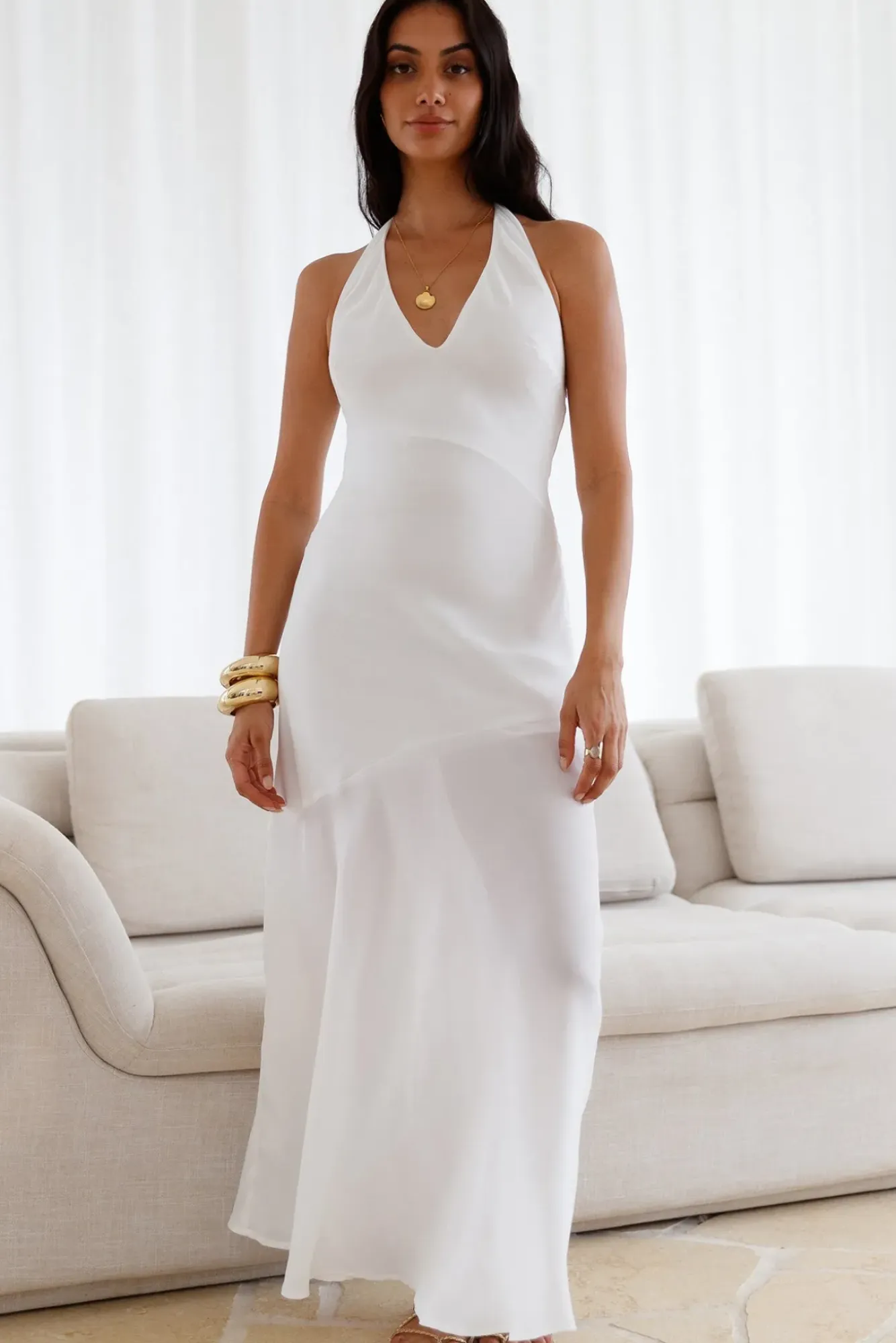 Cocktail Dresses|Vacation Dresses>Hello Molly Ivory Dream Maxi Dress White