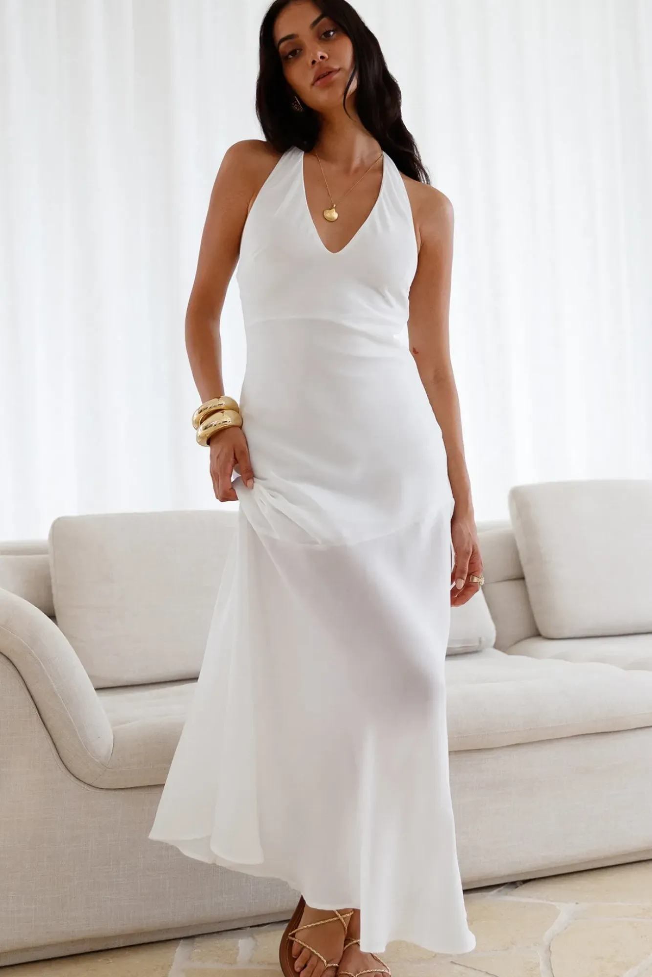 Cocktail Dresses|Vacation Dresses>Hello Molly Ivory Dream Maxi Dress White