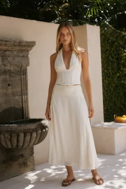 Skirt And Top Sets>Hello Molly Ivory Escape Set Cream