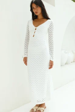 Vacation Dresses|Bump Friendly>Hello Molly Ivory Moon Maxi Dress White