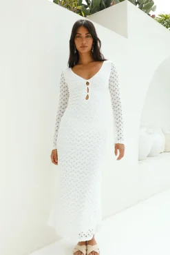 Vacation Dresses|Bump Friendly>Hello Molly Ivory Moon Maxi Dress White