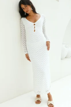Vacation Dresses|Bump Friendly>Hello Molly Ivory Moon Maxi Dress White
